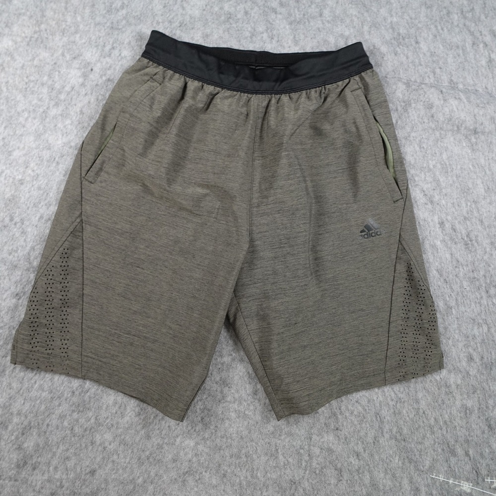 Adidas Shorts Mens Small Green Heathered Axis Performance Training Gym